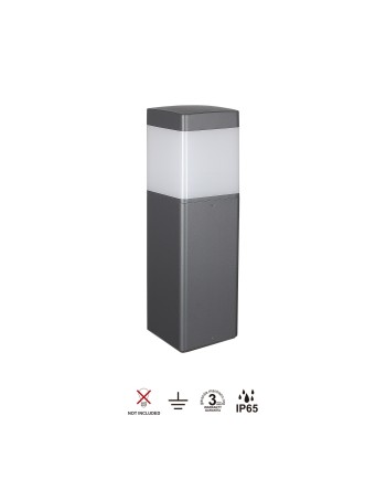 CHICAGO * SOBREMURO EXTERIOR GRIS OSCURO CUAD. 35CM IP65 E27